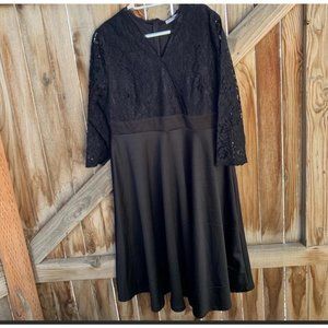 Little black dress by Measeor dress lace sleeves zip up xxl